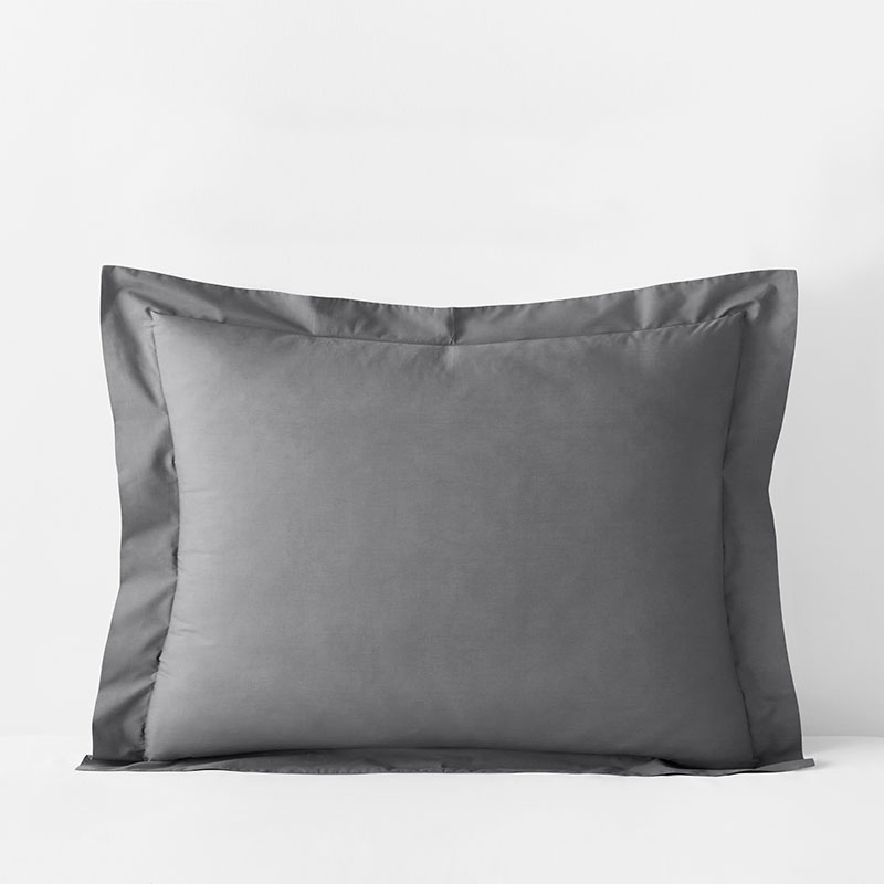 The Company Store Premium Cool Supima® Cotton Percale Sham In Gray
