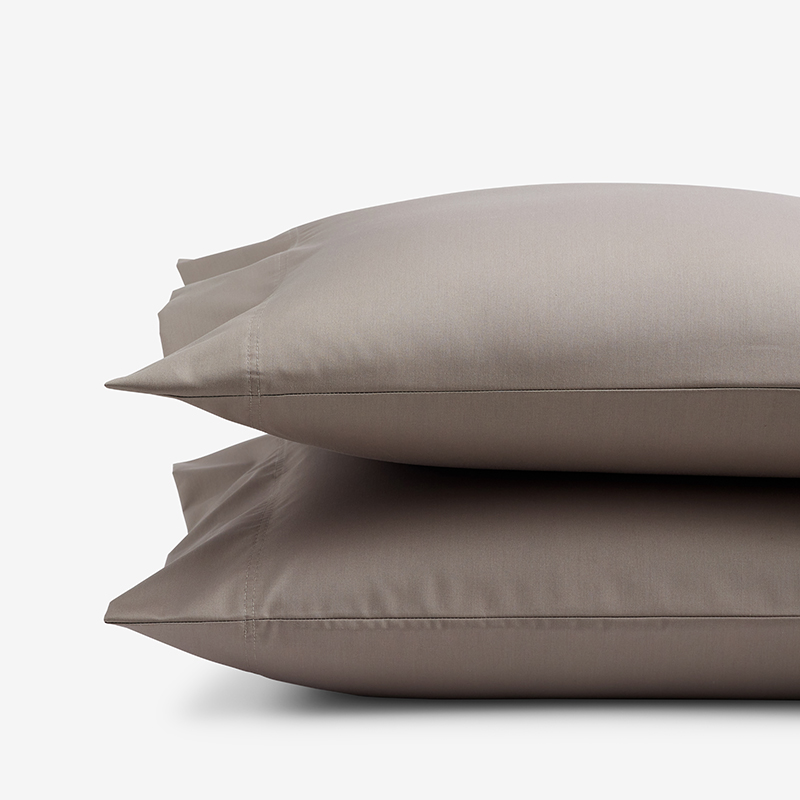 The Company Store Classic Smooth Wrinkle-free Sateen Pillowcase Set In Brown
