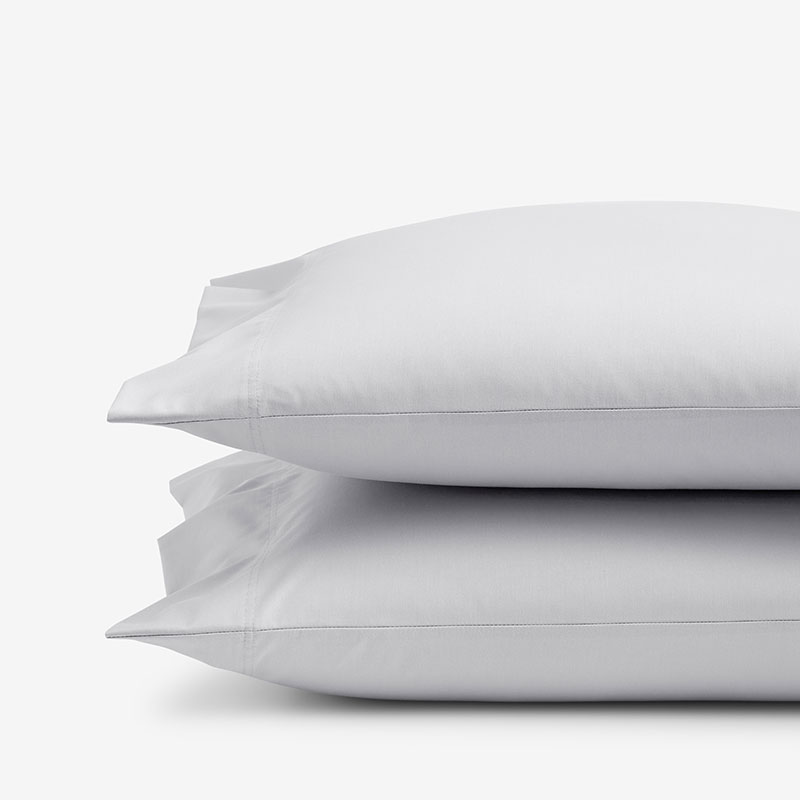 The Company Store Classic Smooth Wrinkle-free Sateen Pillowcase Set In Gray Mist