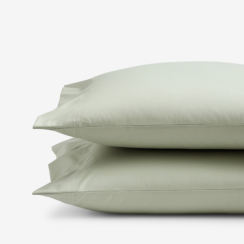 Company Cotton™ Wrinkle-Free Sateen Pillowcase Set - Laurel Green, King | The Company Store