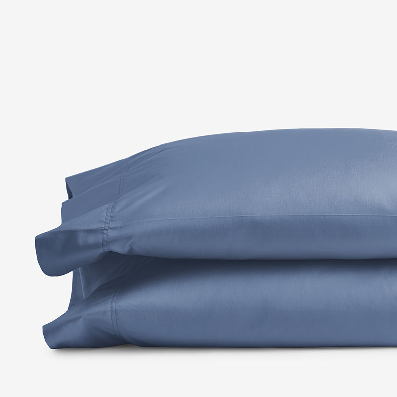 The Company Store Classic Smooth Rayon Made From Bamboo Sateen Pillowcase Set In Blue Horizon