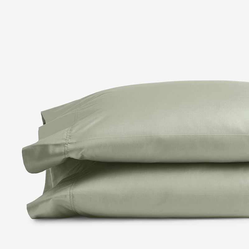 The Company Store Classic Smooth Rayon Made From Bamboo Sateen Pillowcase Set In Green