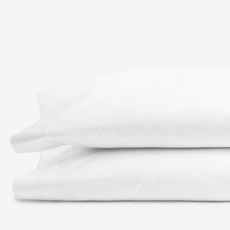 The Company Store Classic Smooth Rayon Made From Bamboo Sateen Pillowcase Set In White