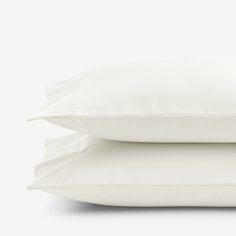 The Company Store Premium Cool Organic Cotton Percale Percale Pillowcase Set In Ivory