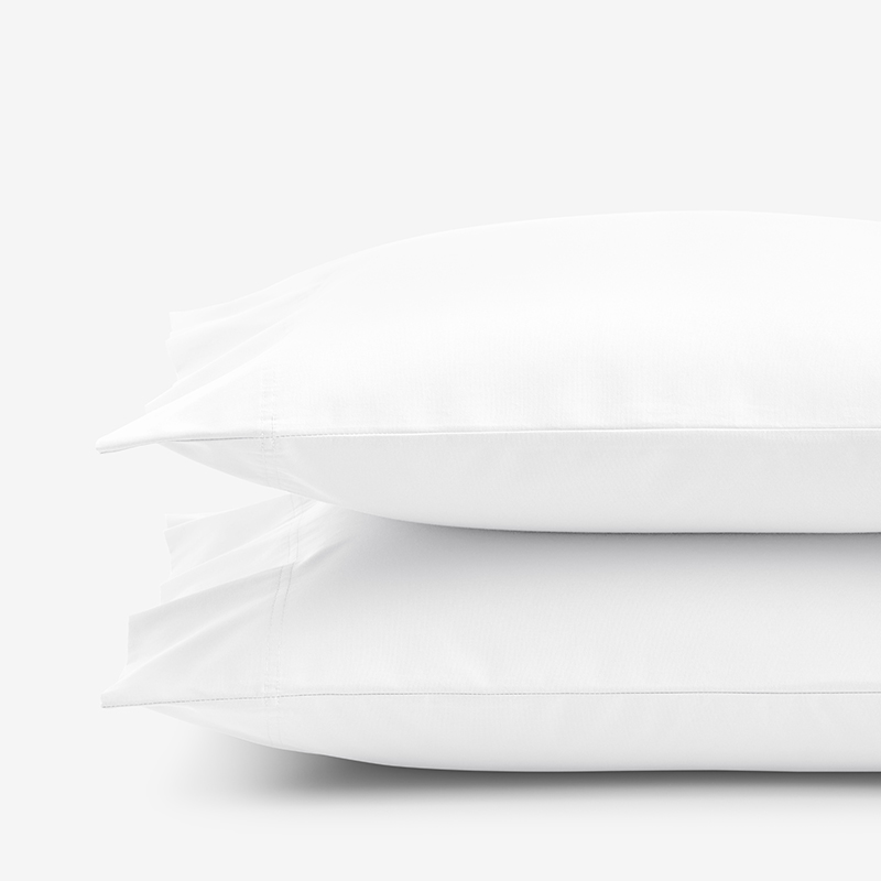 The Company Store Premium Cool Organic Cotton Percale Percale Pillowcase Set In White