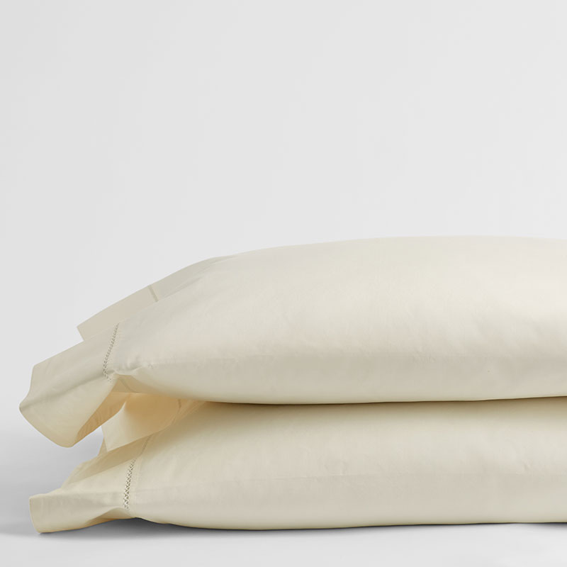 The Company Store Premium Smooth Organic Cotton Sateen Pillowcase Set In Ivory