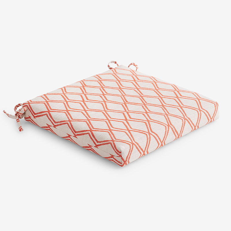 The Company Store Replacement Knife Edge Chair Cushion In Ivory/orange/coral