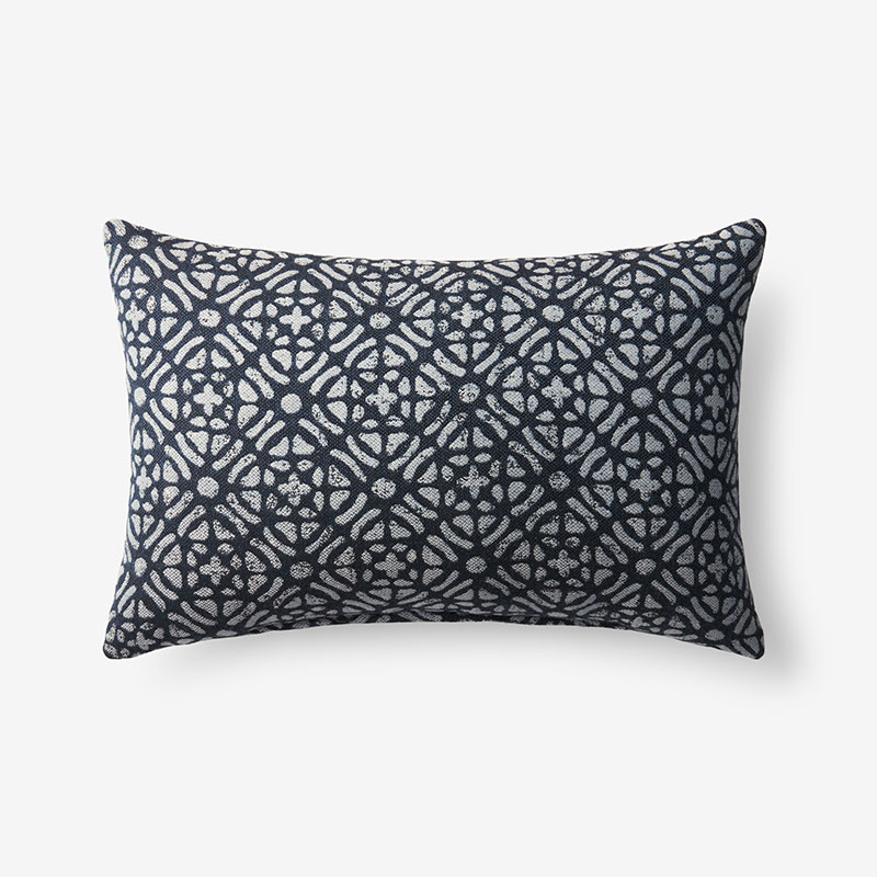 The Company Store Indoor/outdoor Toss Pillow In Blue