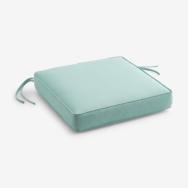 The Company Store Replacement Boxed Edge Chair Cushion In Teal/turquoise Blue