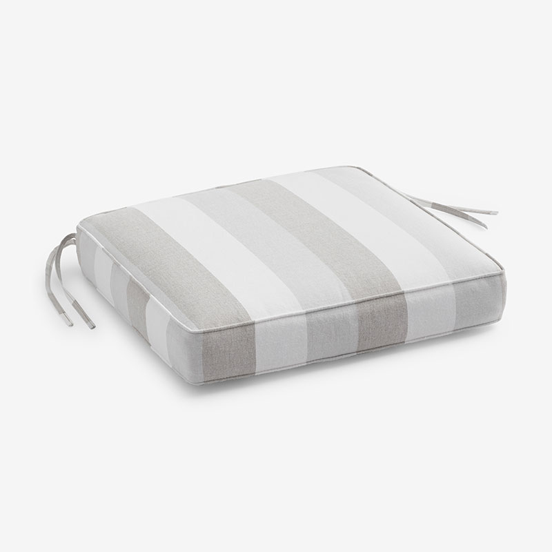 The Company Store Replacement Boxed Edge Chair Cushion In Beige/white
