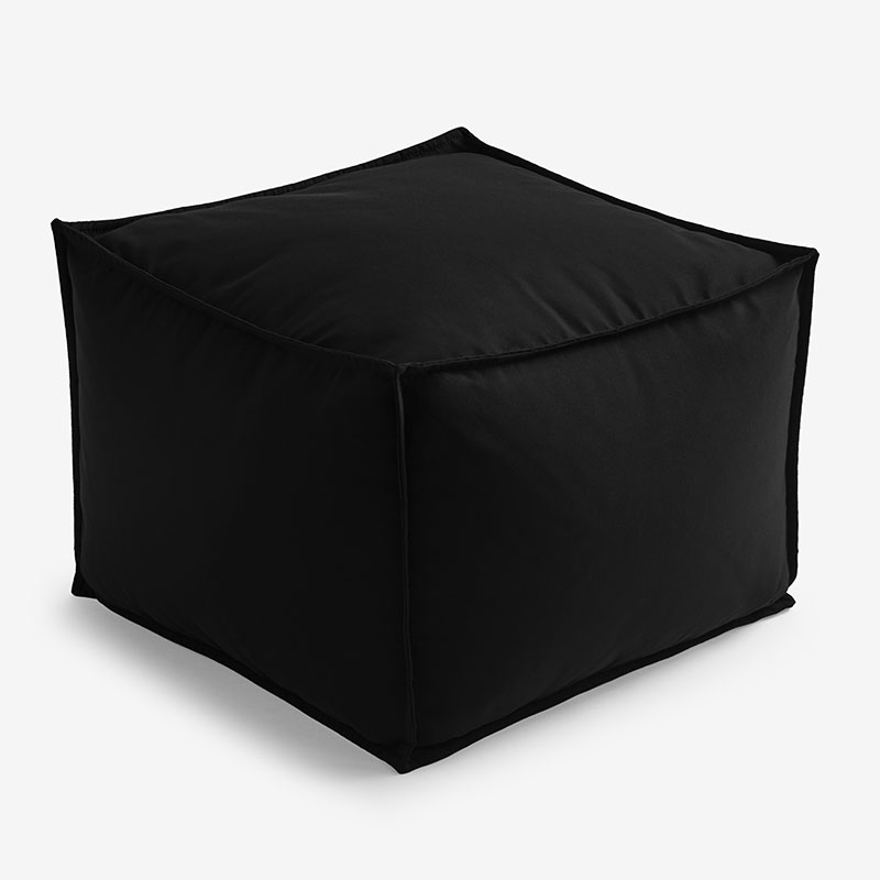 The Company Store Indoor/outdoor Square Pouf In Black