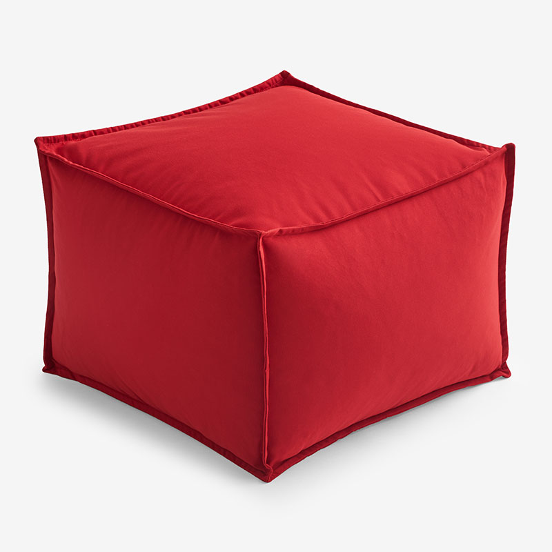 The Company Store Indoor/outdoor Square Pouf In Jockey Red