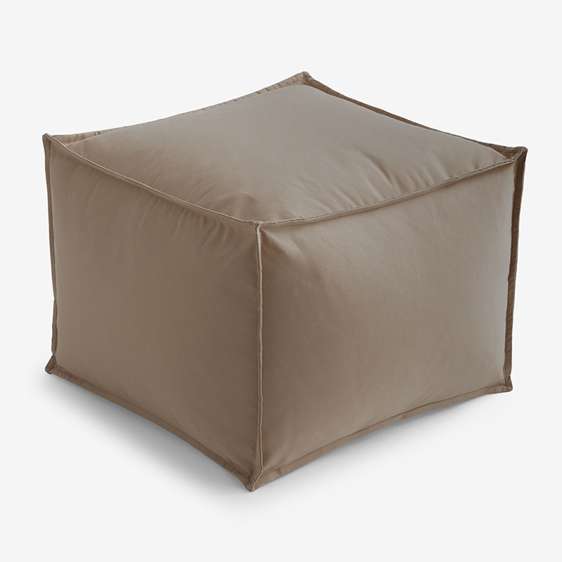 The Company Store Indoor/outdoor Square Pouf In Beige