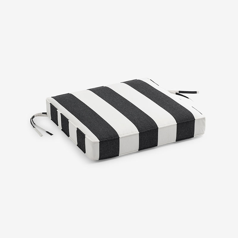 The Company Store Replacement Boxed Edge Chair Cushion In Black/white