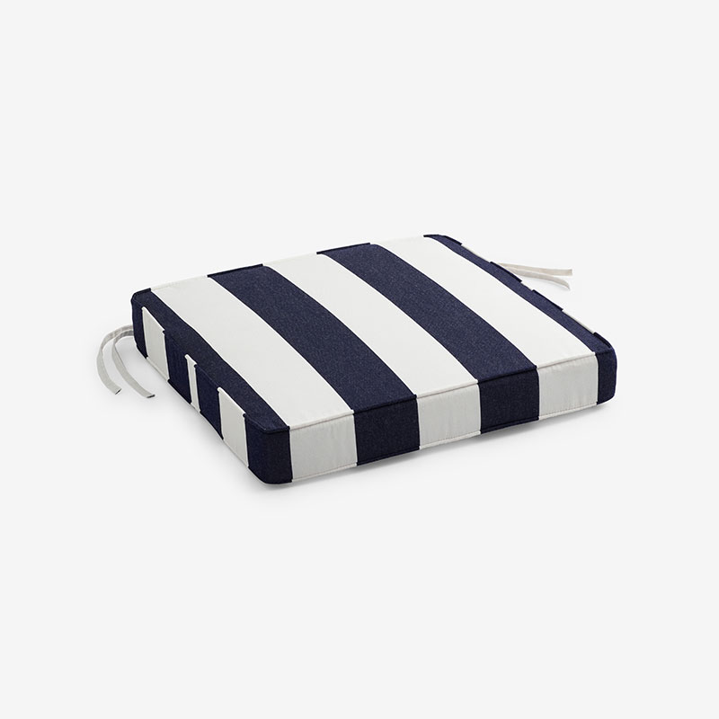 The Company Store Replacement Boxed Edge Chair Cushion In Blue/white