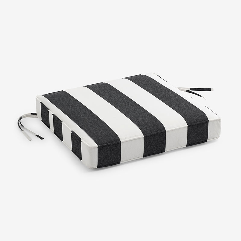 The Company Store Replacement Boxed Edge Chair Cushion In Black/white