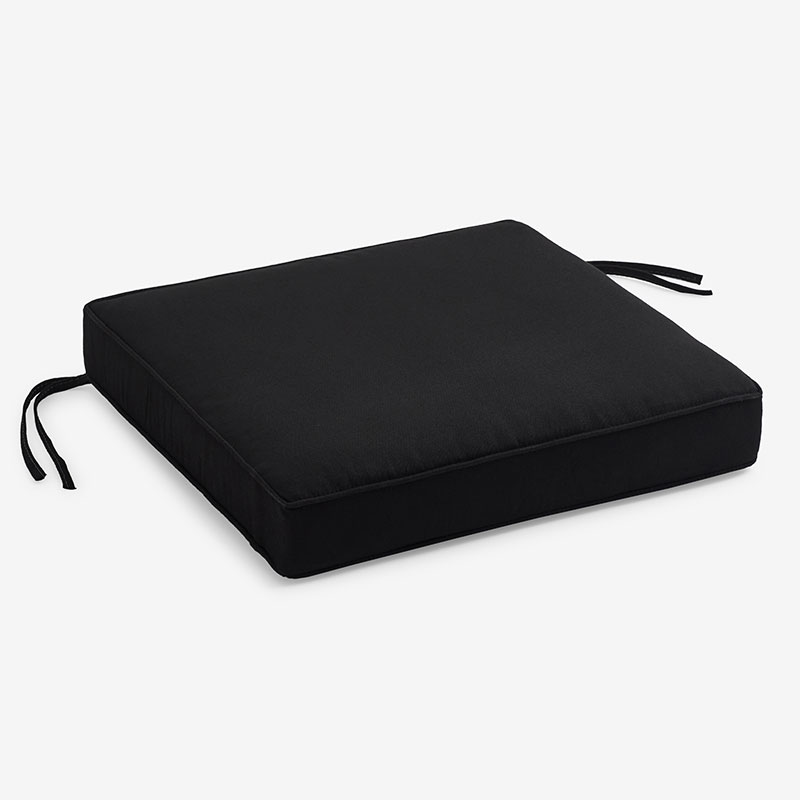 The Company Store Replacement Boxed Edge Chair Cushion In Black