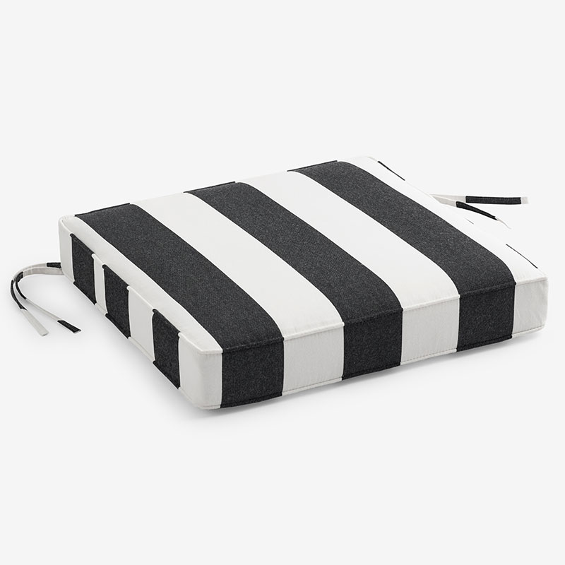 The Company Store Replacement Boxed Edge Chair Cushion In Black/white