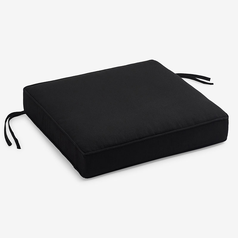 The Company Store Replacement Boxed Edge Chair Cushion In Black