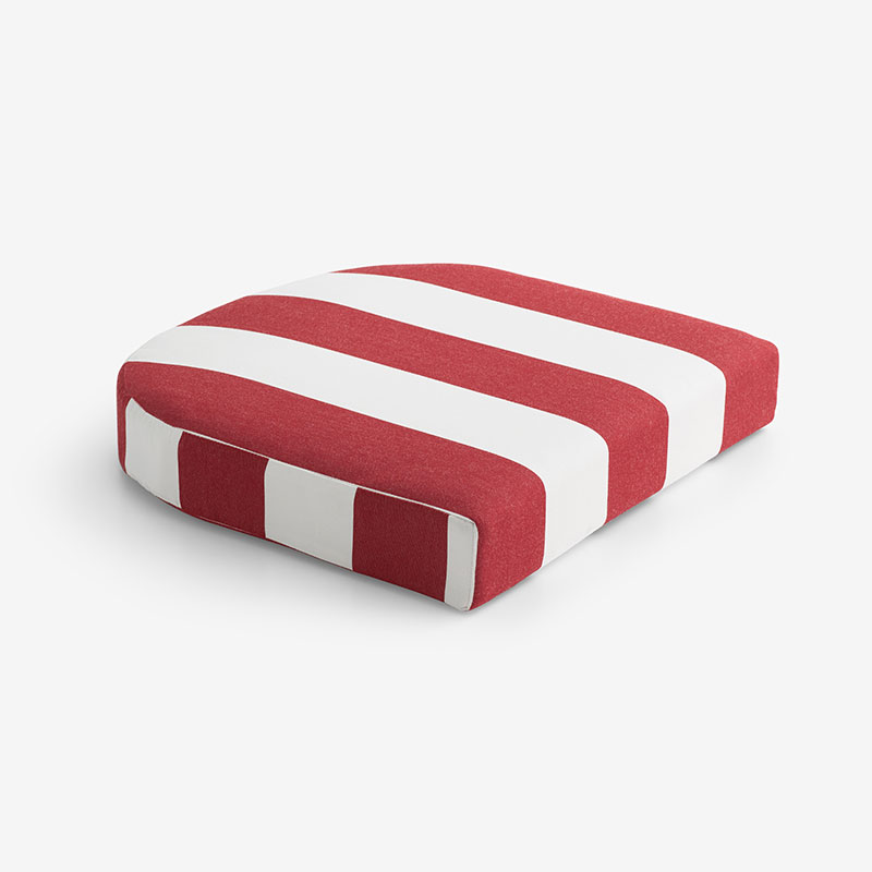 The Company Store Contour Chair Cushion In Red/white
