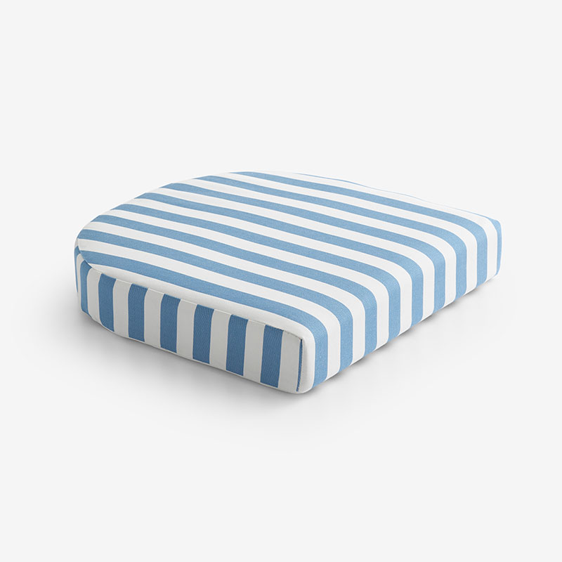The Company Store Contour Chair Cushion In Blue/white