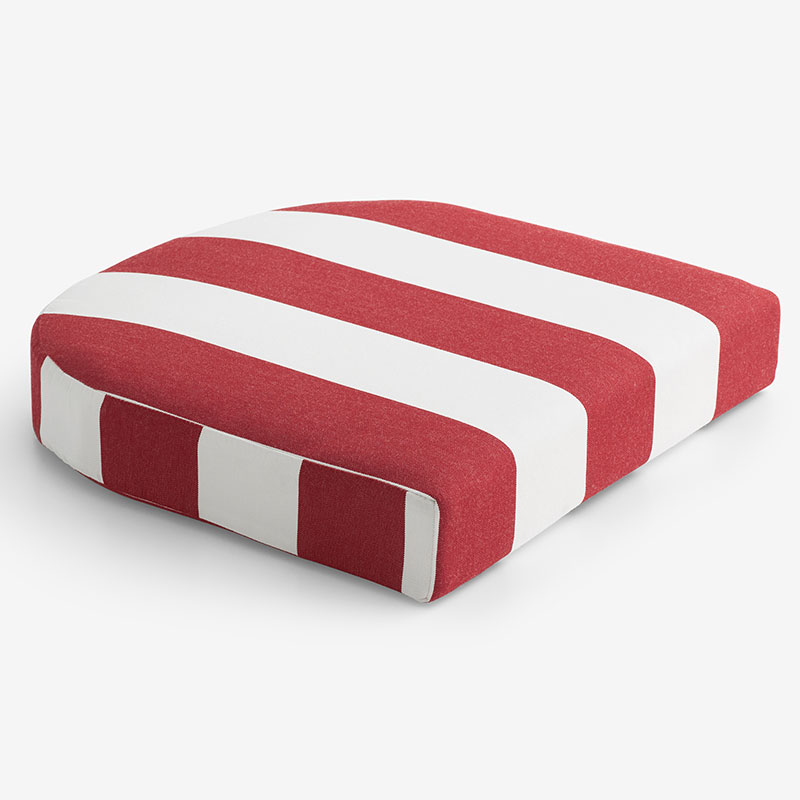 The Company Store Contour Chair Cushion In Red/white