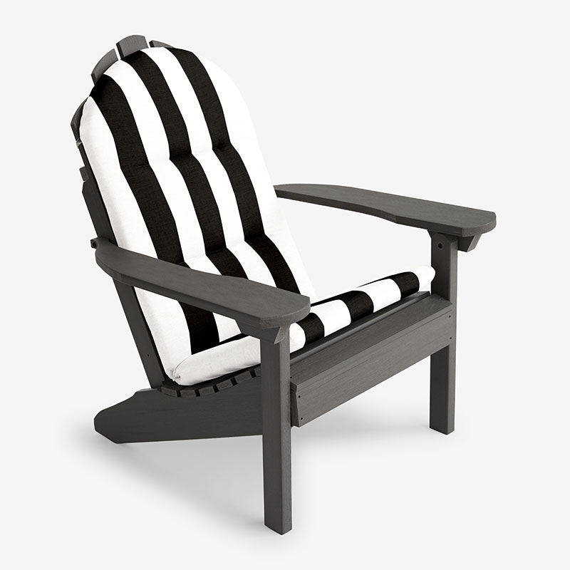 The Company Store Adirondack Chair Cushion In Black/white