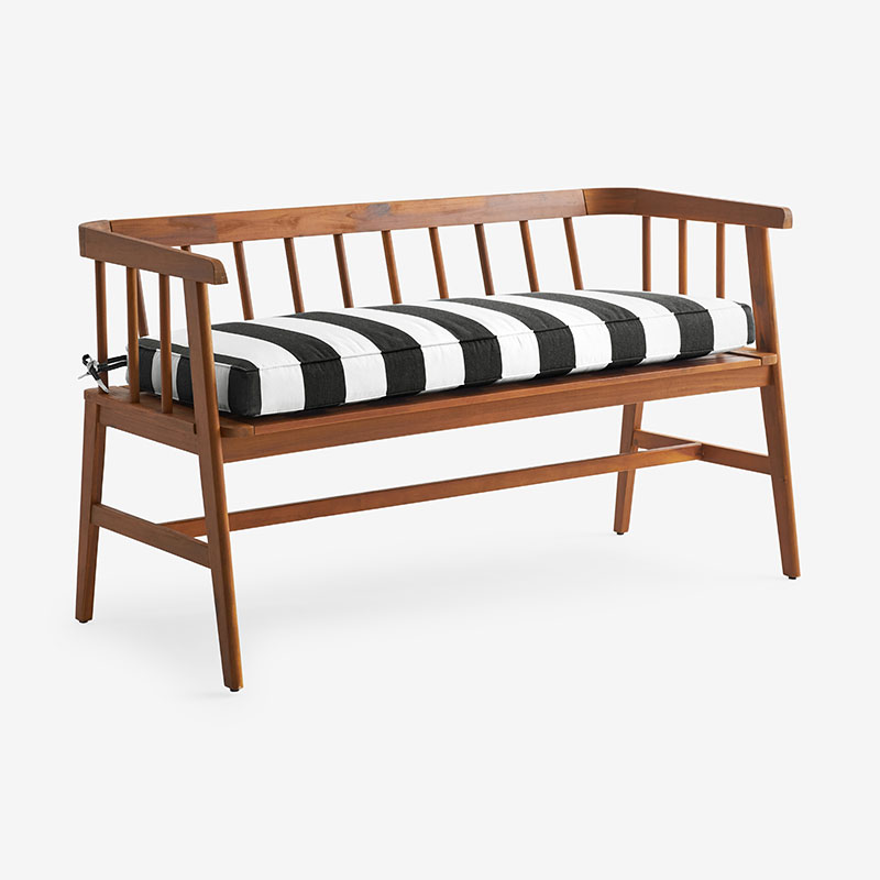 The Company Store Bench Cushion In Black/white