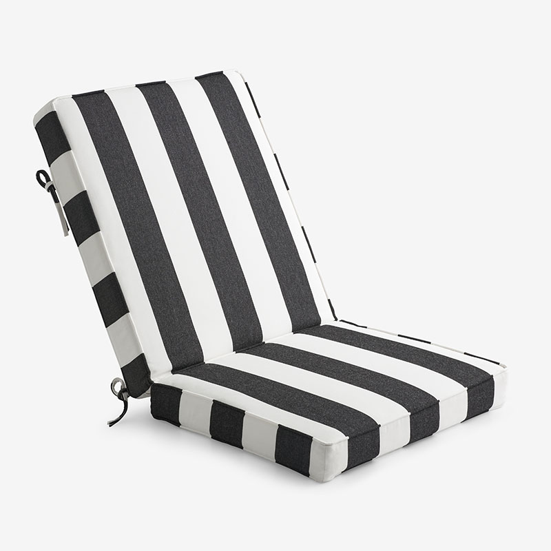 The Company Store Chair & Seatback Cushion In Black/white