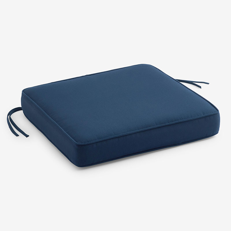 The Company Store Replacement Boxed Edge Chair Cushion In Blue