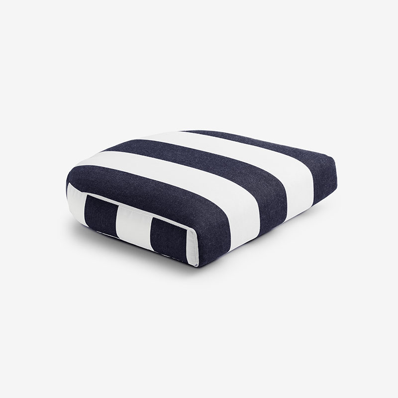 The Company Store Contour Chair Cushion In Blue/white