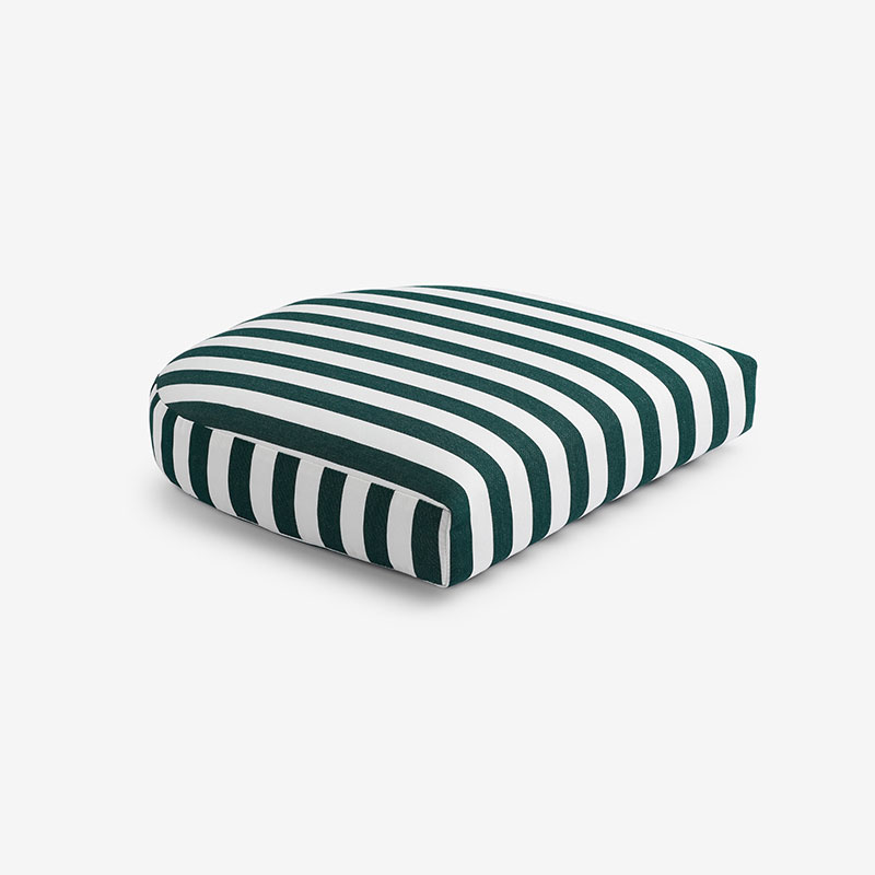The Company Store Contour Chair Cushion In Green/white
