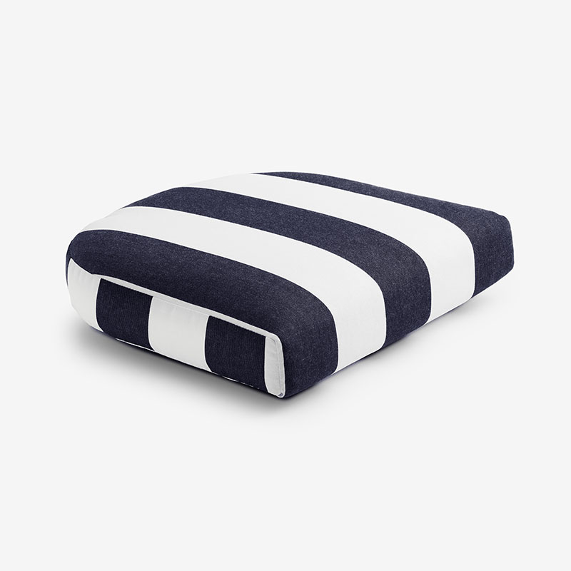 The Company Store Contour Chair Cushion In Blue/white