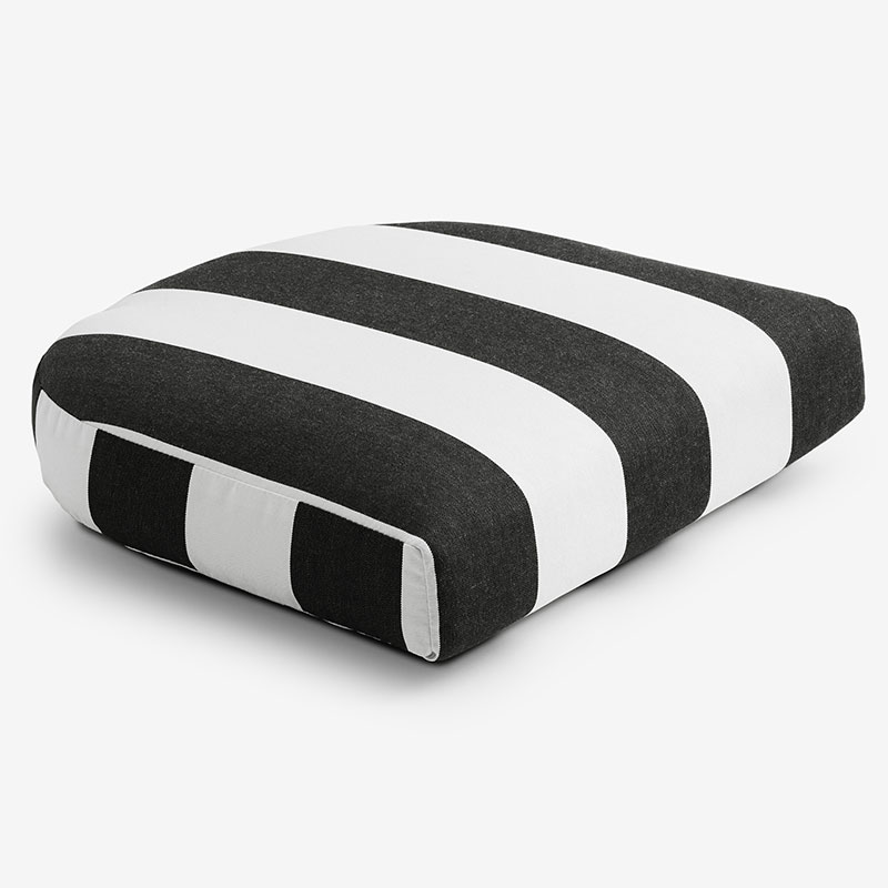 The Company Store Contour Chair Cushion In Black/white