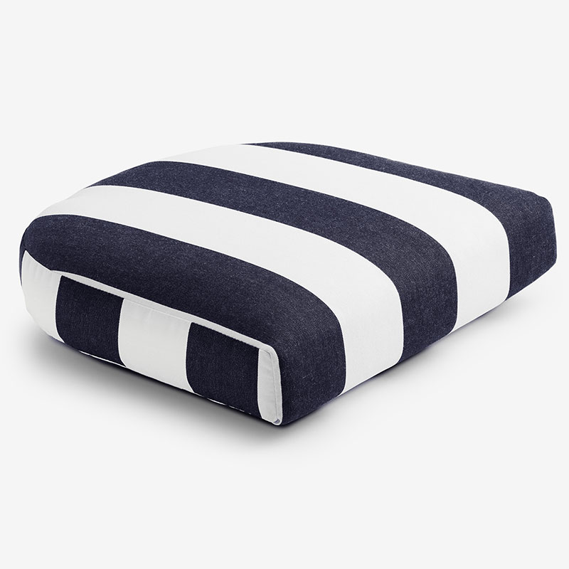 The Company Store Contour Chair Cushion In Blue/white