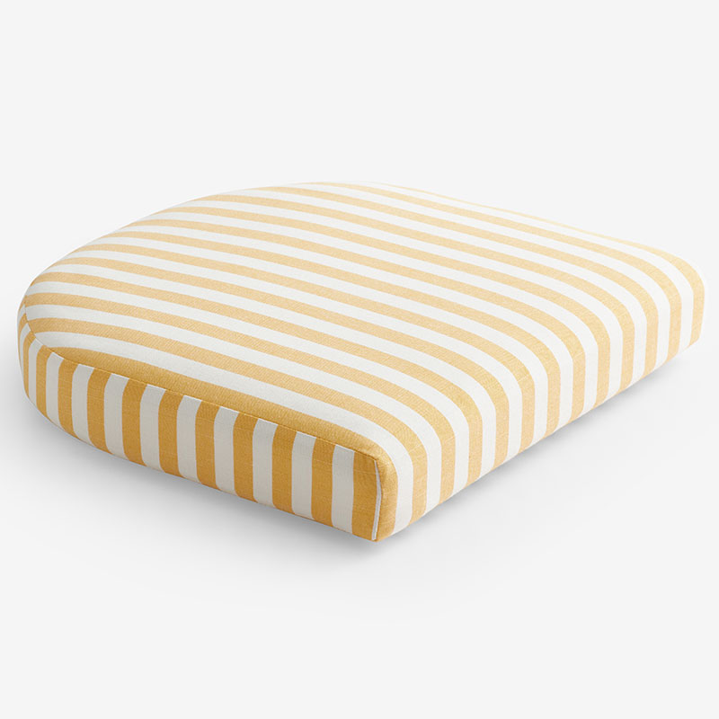 The Company Store Contour Chair Cushion In White/yellow