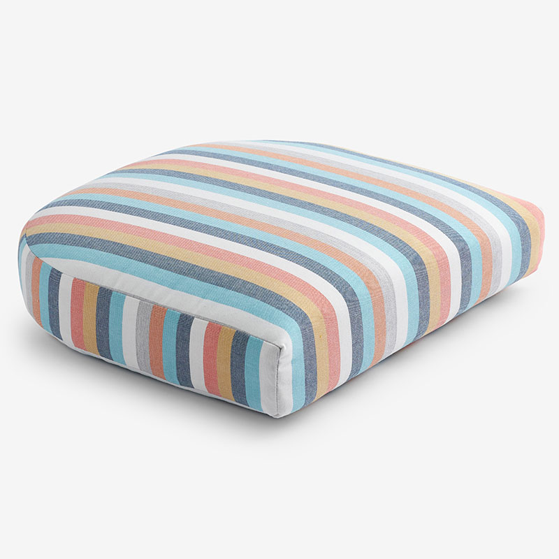 The Company Store Contour Chair Cushion In Blue/orange/coral