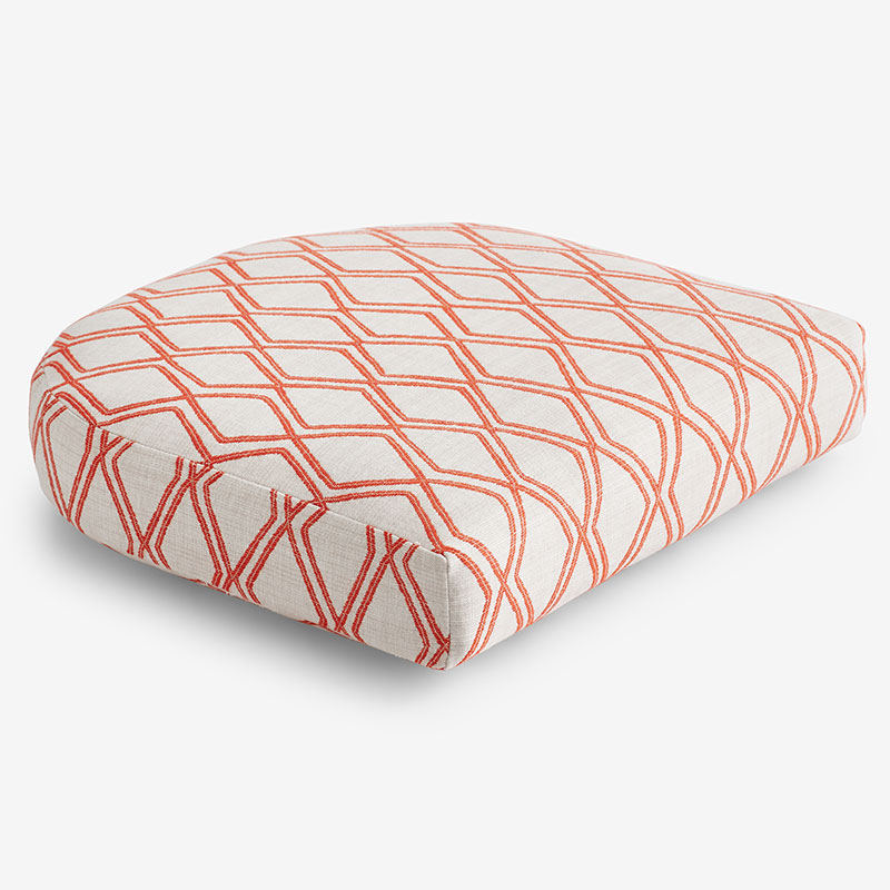 The Company Store Contour Chair Cushion In Orange/coral