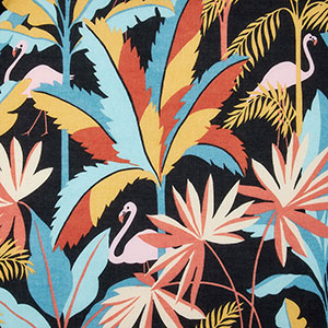Printed Voile Women's Pajama Set - Flamingo Palm, XXL