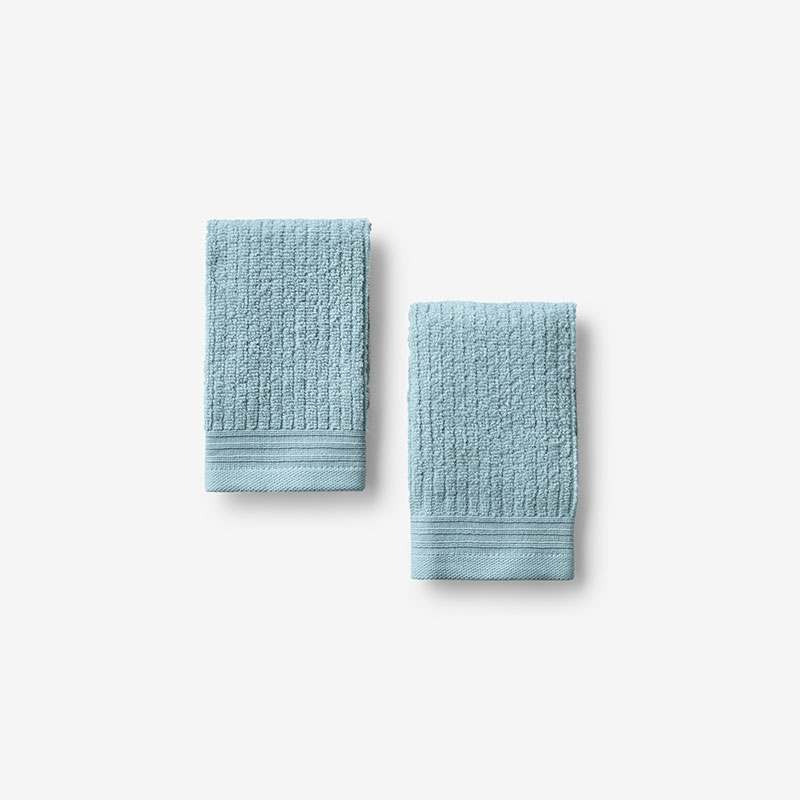 The Company Store Quick Dry Washcloths, Set Of 2 By Micro Cotton® In Blue/teal/turquoise