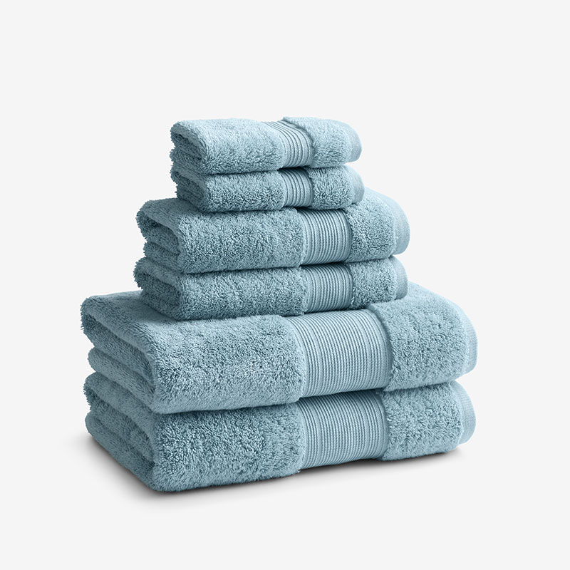 The Company Store Regal Egyptian Cotton 6-piece Bath Set In Blue Sky