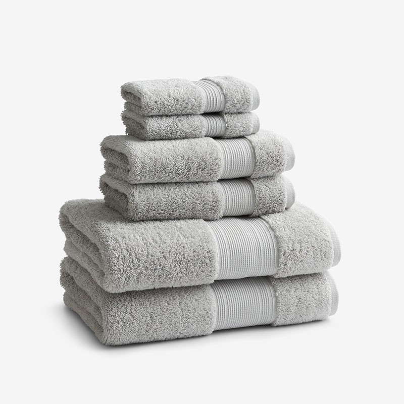 The Company Store Regal Egyptian Cotton 6-piece Bath Set In Light Gray