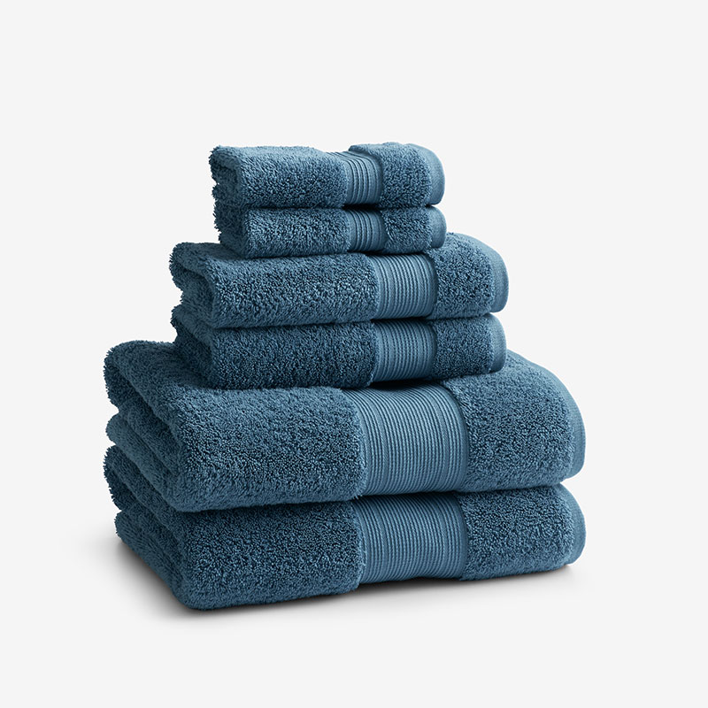 The Company Store Regal Egyptian Cotton 6-piece Bath Set In Ocean Blue