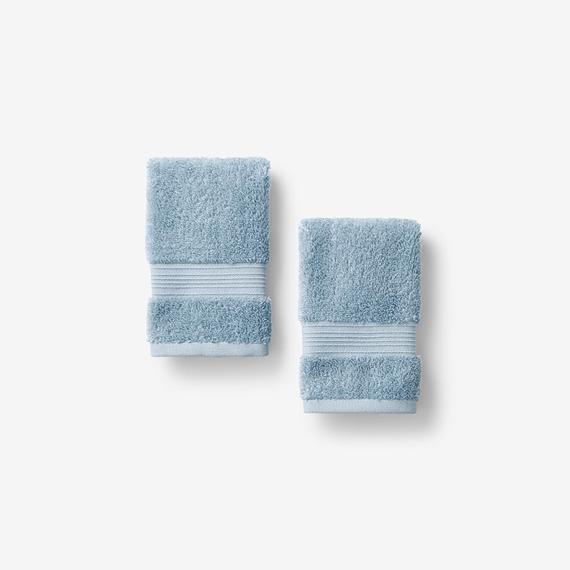 The Company Store Regal Egyptian Cotton Washcloths, Set Of 2 In Blue Sky