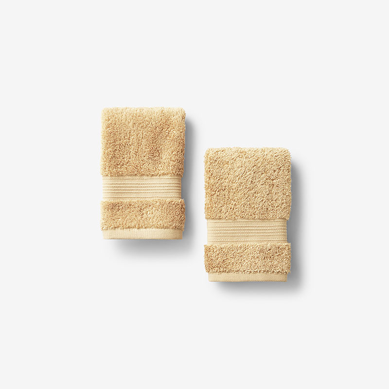 The Company Store Regal Egyptian Cotton Washcloths, Set Of 2 In Yellow