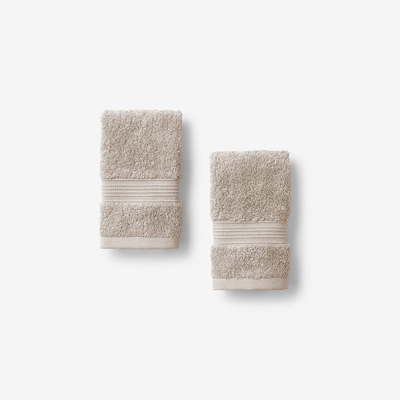 The Company Store Regal Egyptian Cotton Washcloths, Set Of 2 In Beige