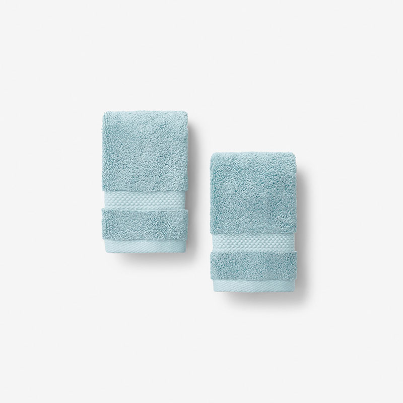The Company Store Sterling Supima® Cotton Washcloths, Set Of 2 In Teal/turquoise Blue