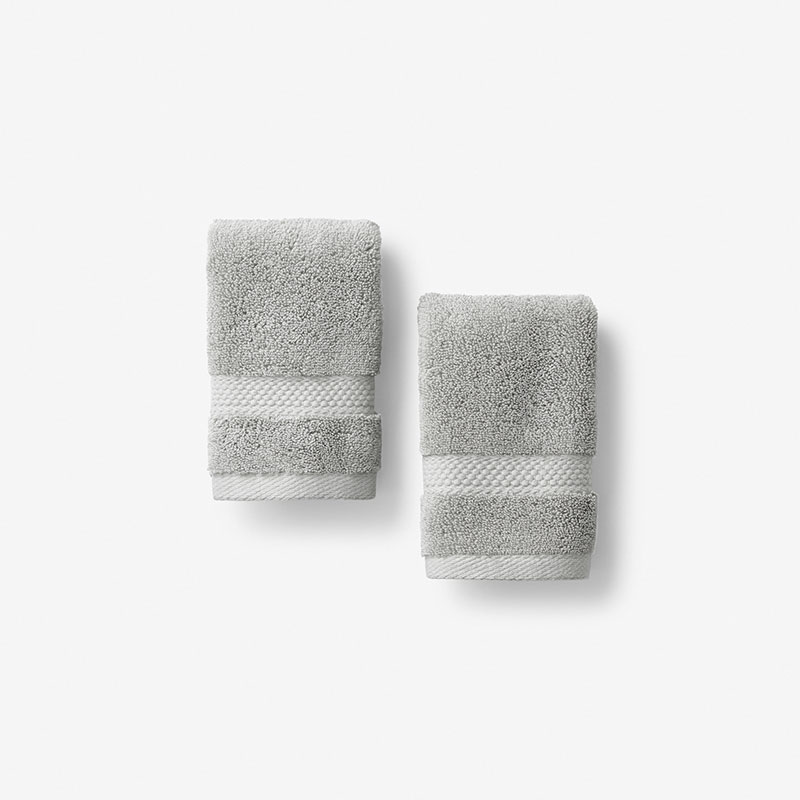 The Company Store Sterling Supima® Cotton Washcloths, Set Of 2 In Light Gray