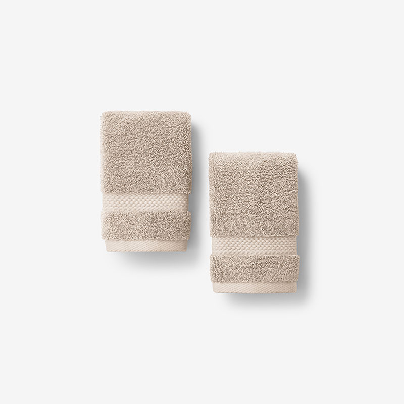 The Company Store Sterling Supima® Cotton Washcloths, Set Of 2 In Beige