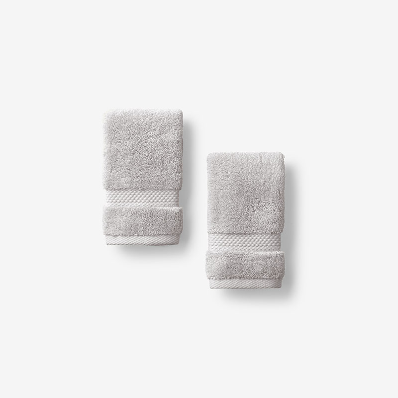 The Company Store Sterling Supima® Cotton Washcloths, Set Of 2 In Gray